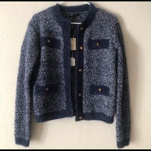 MAJE Blue Lurex Cardigan Size 2